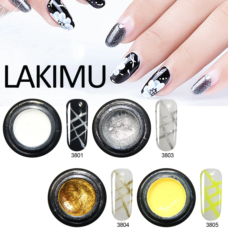 

LAKIMU Spiderweb Gel Nail Polish Spider Gel for Nails Wire Drawing Design DIY Flower UV Nail Gelpolish Spider Web Gel Painting