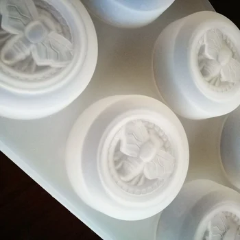 

6 Cavity Bee Honey Shape Silicone Soap Mold Handmade Craft Art DIY Soap Molds NIN668