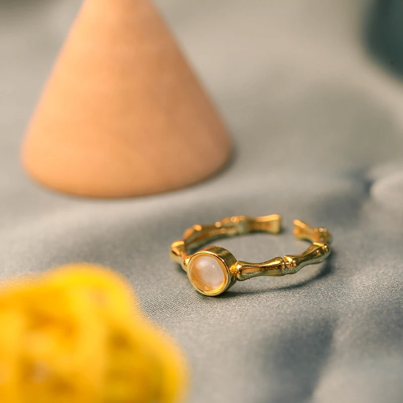 Myanmar Ice-like Chalcedony Kinds Jade Ring Brand New Festival Height S925 Sterling Silver Egg Noodles Bamboo Fortune | Украшения и