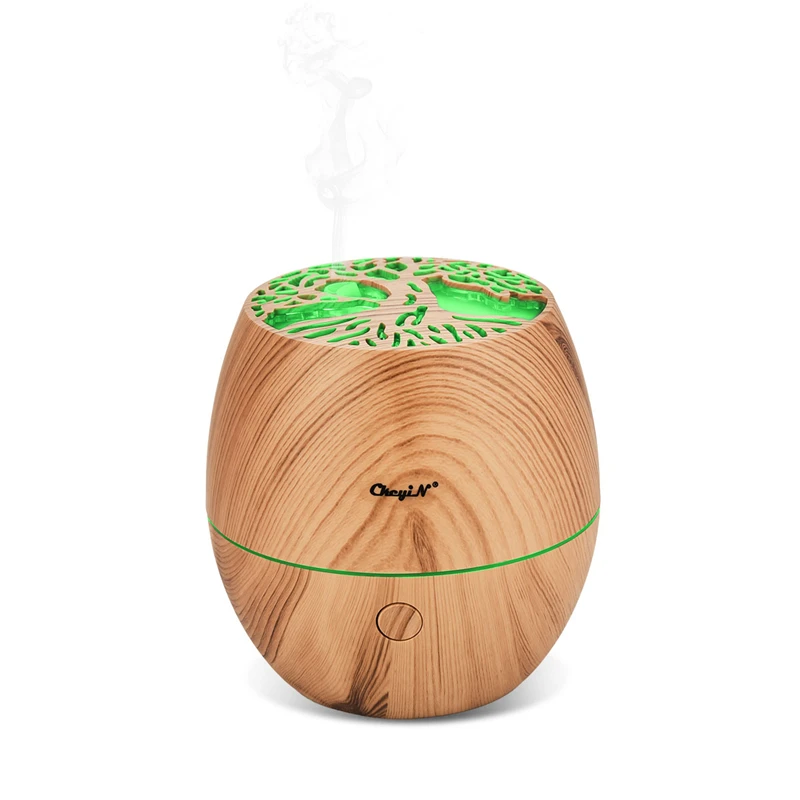 

CkeyiN Humidifier Essential Aroma Oil Diffuser Ultrasonic Wood Grain Air Humidifier USB Mini Mist Maker LED Light Office Home 51