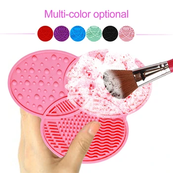 

1Pc High quality Makeup Makeup Cleaning Brush Cleaning Brush Cleaner Silicone Cleaning Mat Pad with Sucker Scrubber Toiletry Kit