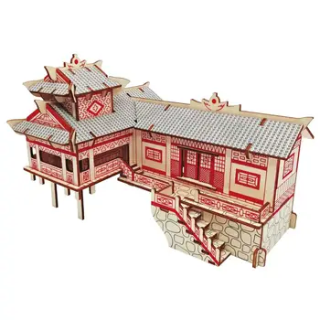 

Houses Of Stilts DIY 3D Wooden Puzzle Woodcraft Assembly Kit Cutting Wood Toys For Christmas Gift 3089