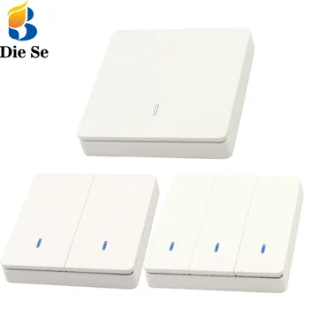 

Diese Wall Light Switch 433Mhz rf 86 wall panel transmitter Switch , AC 110V 220V 10A Relay Receiver Controller, for Light Lamp