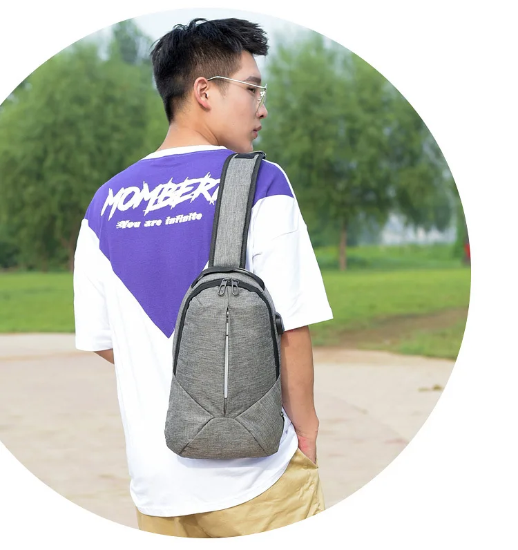 

Chest Pack Men 2019 New Style Korean-style Shoulder Bag Fashion Casual Travel Shoulder Bag Solid Wear-Resistant Chest Backpack