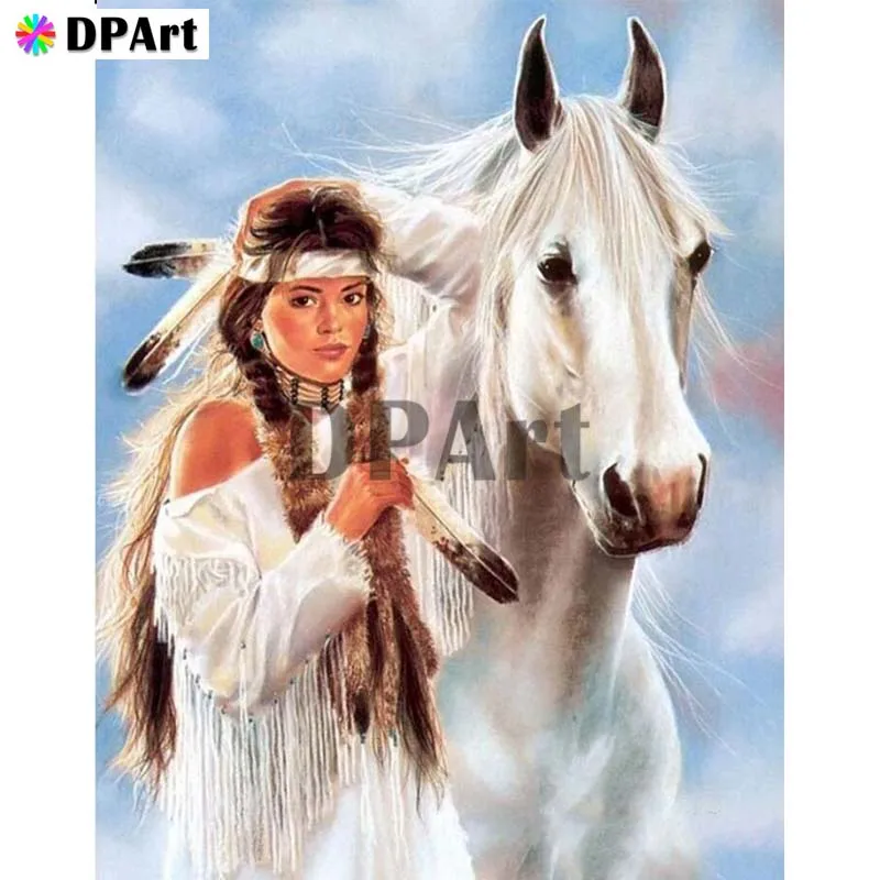 

Diamond Painting 5D Full Square/Round Drill Indian Horse Daimond Embroidery Painting Cross Stitch Mosaic Picture M1045