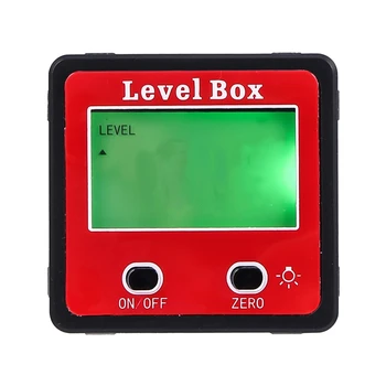 

Mini Red Precision Digital 2-Key Inclinometer Level Box Protractor Angle Finder Gauge Meter Bevel Box with Magnet Base