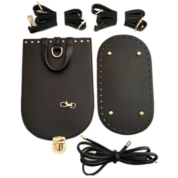 

Handmade Bag Shoulder Strap Woven Set Bag Bottom for DIY Bag Backpack 5PCS Set PU Leather Replacement Handbag Bag Accessories