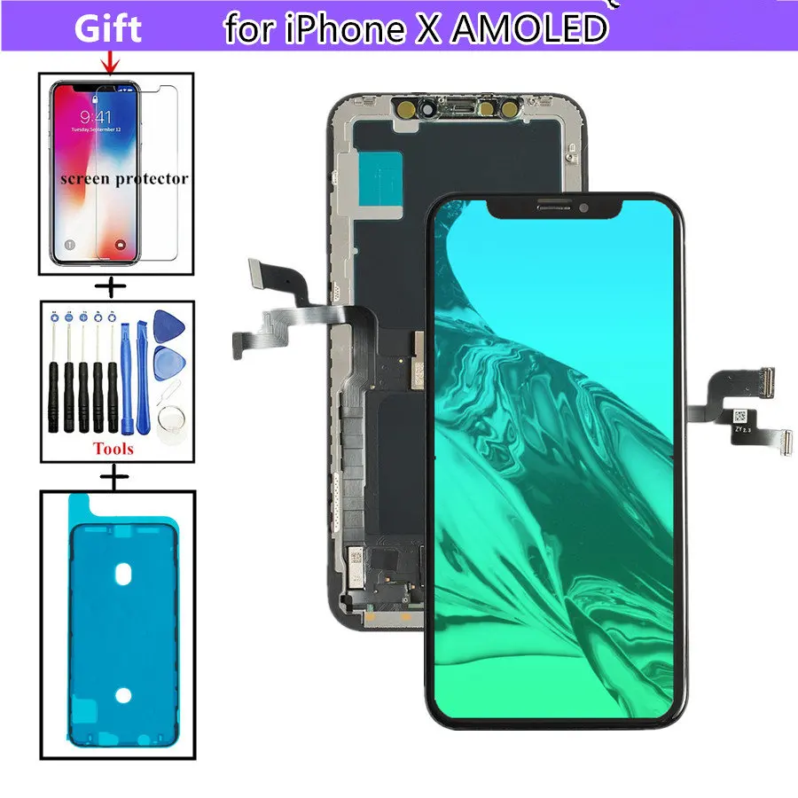 Новая Замена для iPhone XS XR Max AMOLED LCD экран X дисплей дигитайзер сборка с рамкой