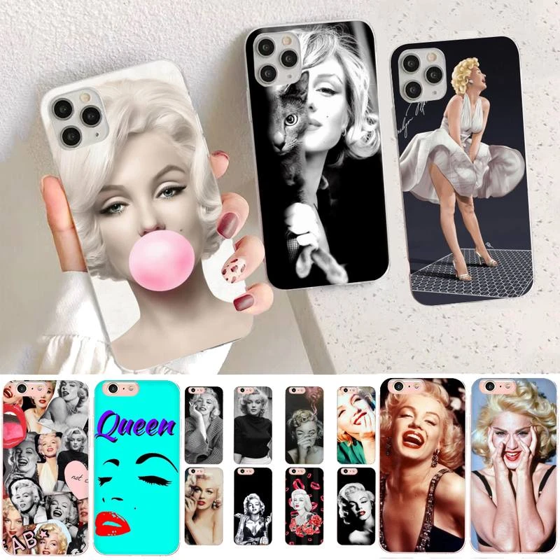 YNDFCNB Marilyn Monroe With a Cat Phone Case for iphone 13 11 12 pro XS MAX 8 7 6 6S Plus X 5S SE 2020 XR case phone cases for iphone xr