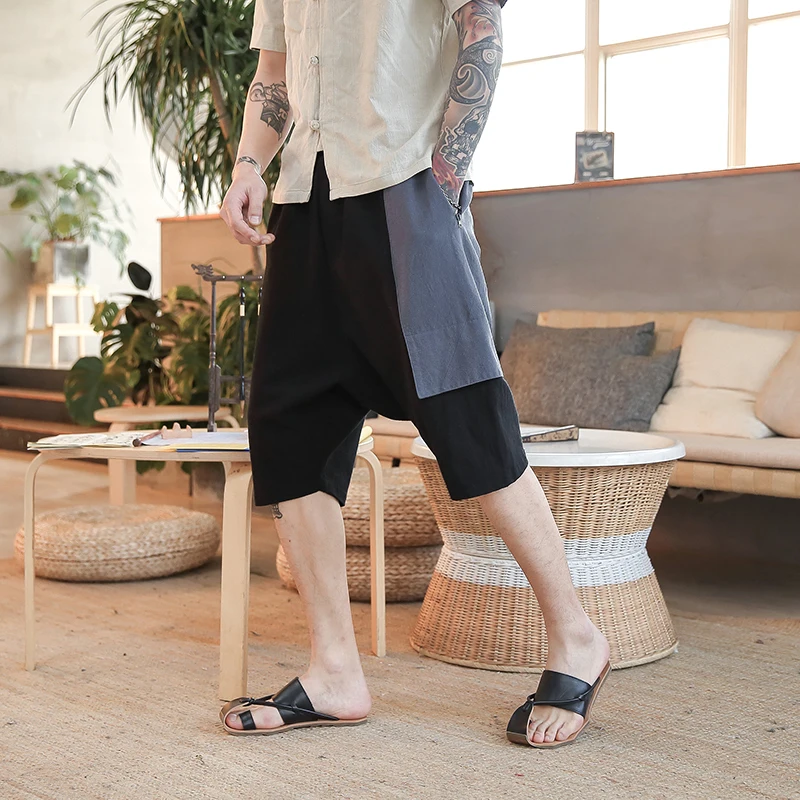 Комбинированные шорты Korte Broek Gedrukt Losse Ademende elastissche Tail 5XL Zomer шорты х/б National Stijl kaatoen Harem