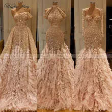 Роскошное Золотое Платье русалки для выпускного вечера для девочек с длинными рукавами, Элегантный Арабский официальный вечерний наряд, длинные платья для выпускников