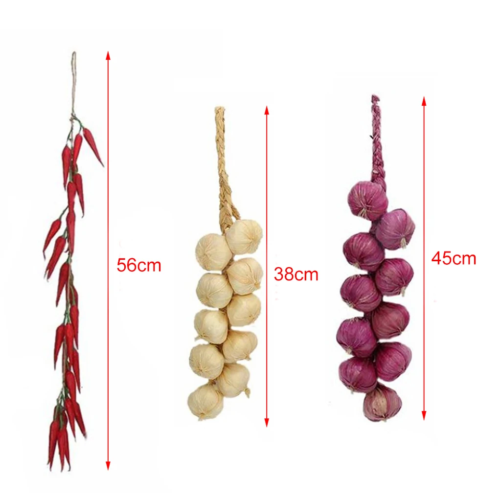 5 Künstliche Knoblauch-Zöpfe - Täuschend Echt! Perfekt Für Küchendeko & Halloween-Party