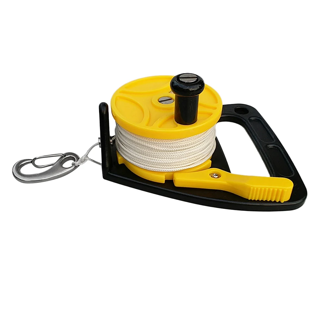 Compact Dive Reel & Handle, Thumb Stopper, Line, Clip For Scuba Diving Diver