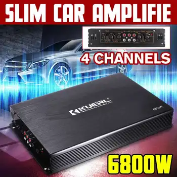 

6800W 12V 1700W* 4 Car Channel Aluminum Powerful Car Audio Amplifier Bass AMP Stereo Surround 20Hz~20KHz