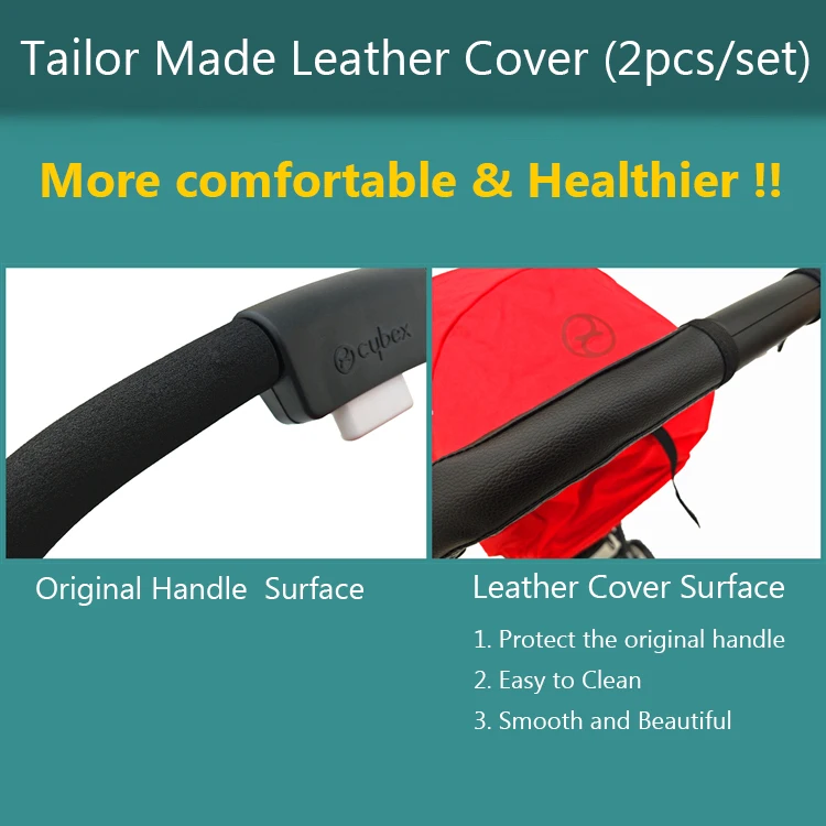 Baby Stroller Accessories Leather Protective Case Cover of handle for CYBEX EEZY S S+ TWIST stroller