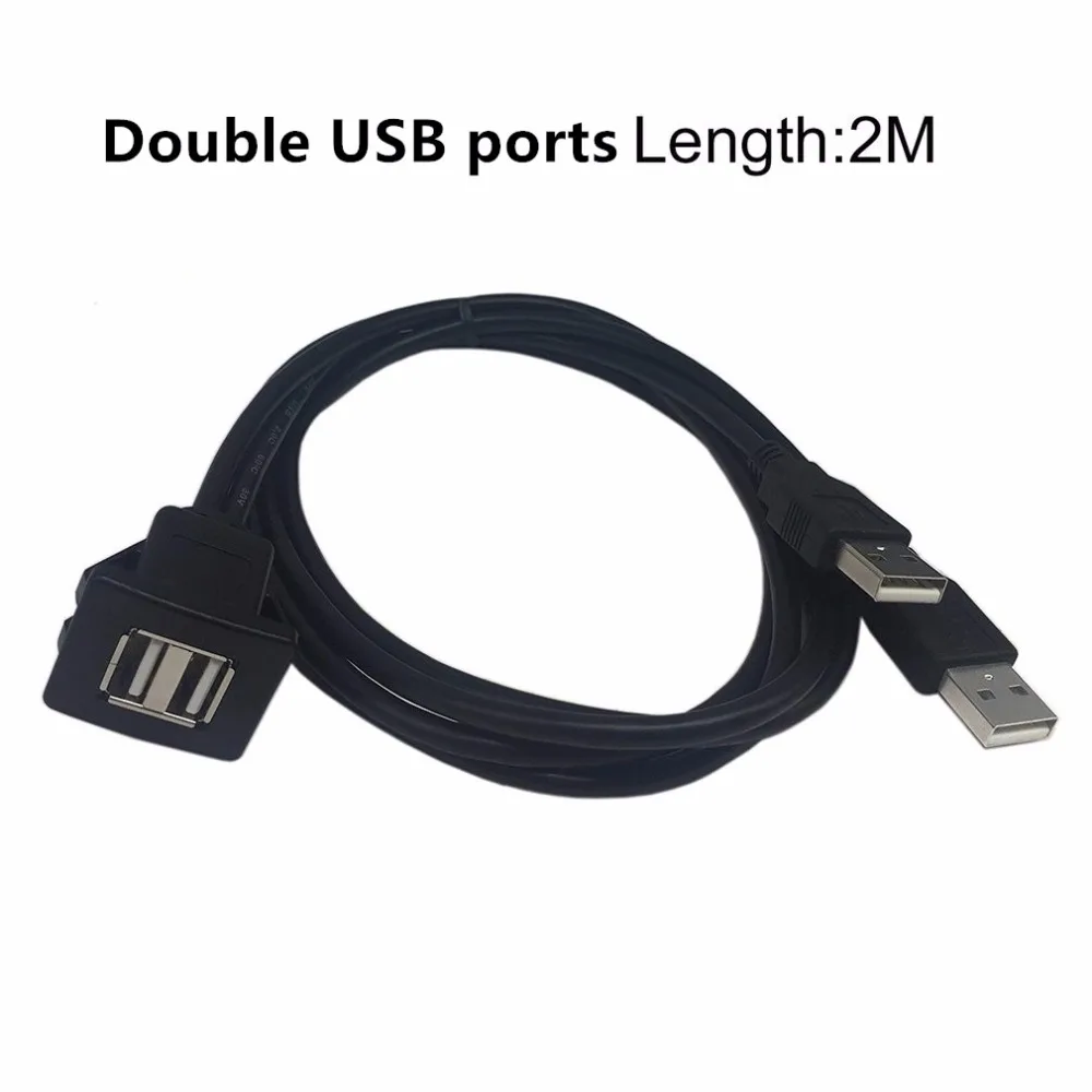 Catuo USB2.0 кабель для скрытого монтажа 1 м/2 м двойной/один USB порт удлинитель флеш приборная панель монтажный кабель для автомобиля лодки мотоцикла