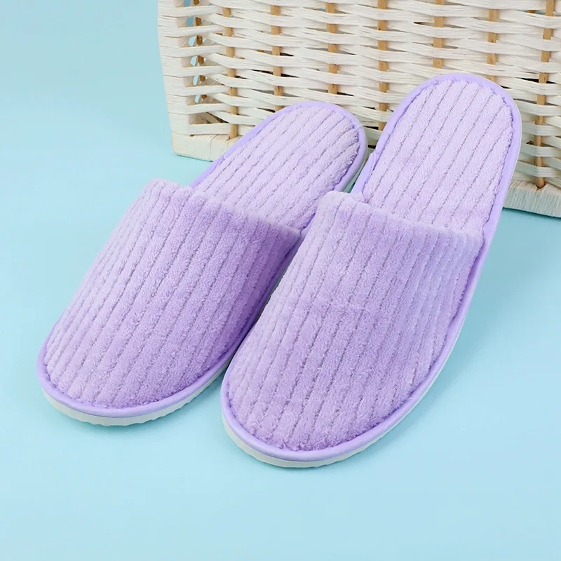 memory foam indoor slippers 5 Pairs Winter Slippers Men Women  Hotel Disposable Slides Home Travel Sandals Hospitality Footwear One Size on Sale best indoor shoes for support Indoor Slippers