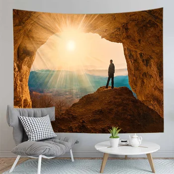 

Beautiful Cave Waterfall Landscape Print Walls Tapestry Polyester Fabric Home Decor Wall Rug Carpets Hanging Big Blanket