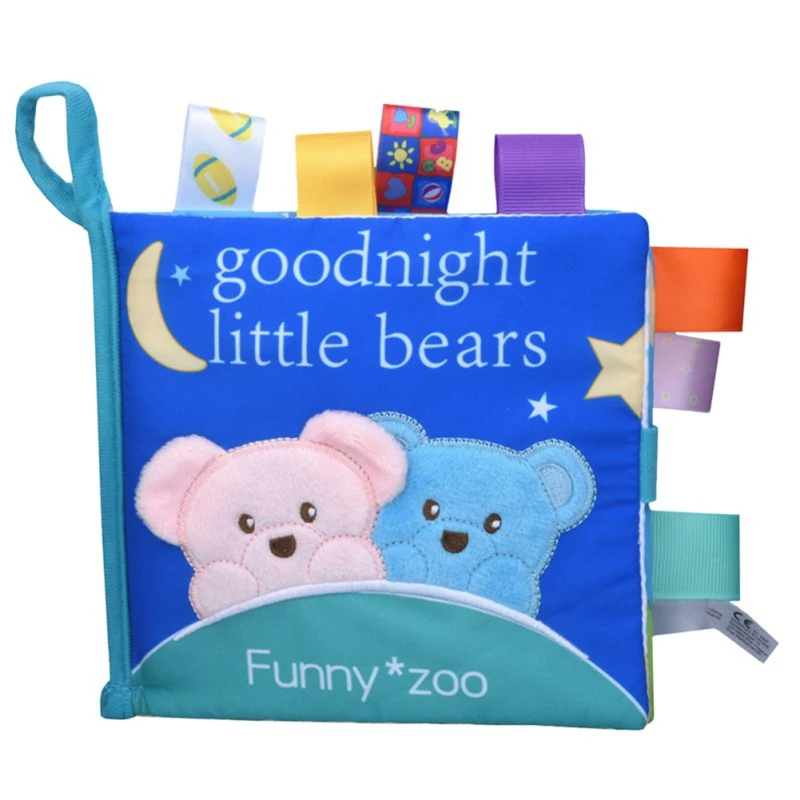 

Smartbabyme Cloth Infant Book Cartoon Animal Pattern Intelligence Educational Toy Soft Cloth Learning Cognize Books For 0-12M