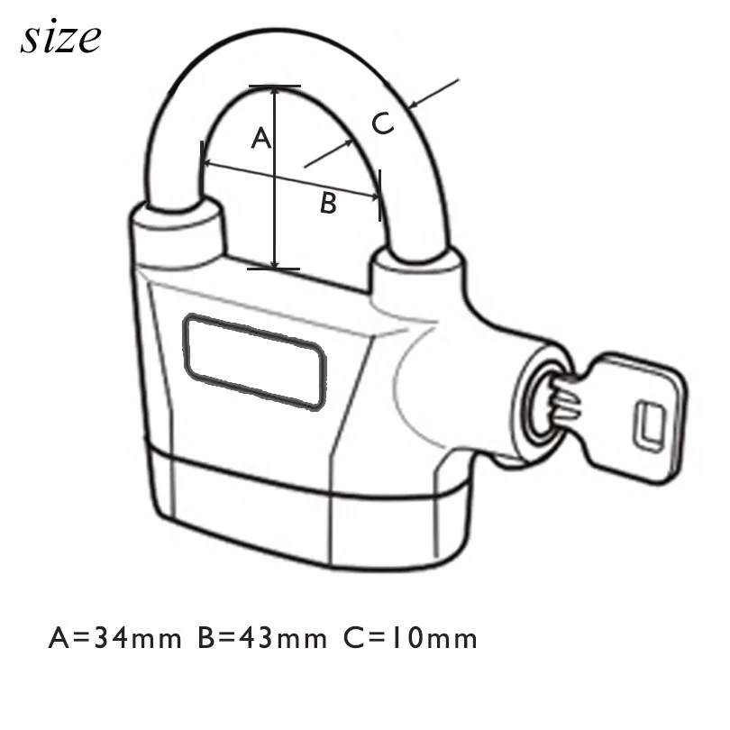 Built-in Movement Sensor Security 110db Siren Alarm Lock Universal Anti-Theft Padlock for Bicycle Motorcycle Door Gate