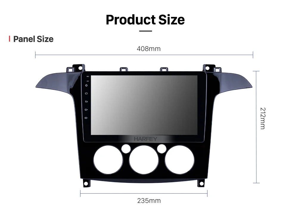 Sale Harfey Bluetooth GPS Navigation 9 inch Car Radio HD Touchscreen for Ford S-Max Manual A/C 2007-2008 Android 8.1 support Carplay 14