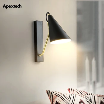 

Iron Art Metal LED Wall Lamp White Black Color Modern Living Room Decoration Lighting Fixtures Bedroom Reading Wall Lights