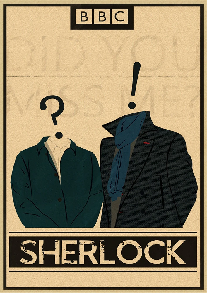 Sherlock english tv Vintage Retro Matte Kraft Paper Antique Poster Wall Sticker Home Decora