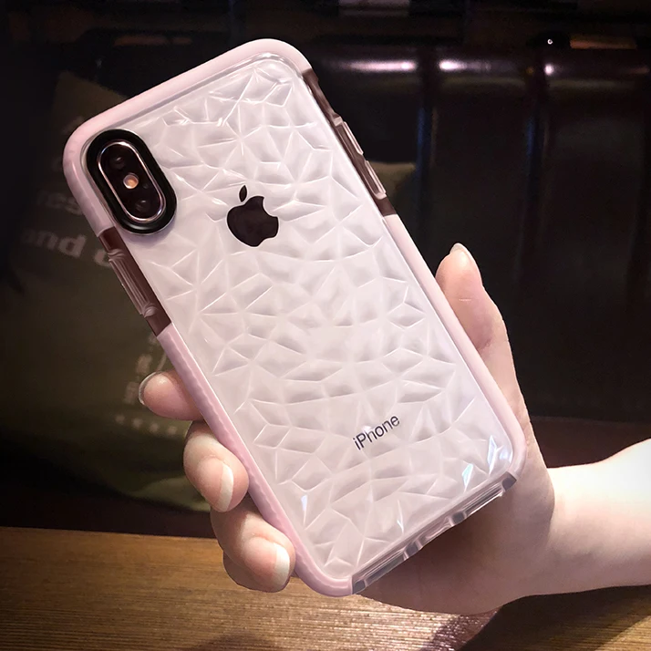 Роскошный прозрачный мягкий ТПУ чехол с геометрическим 3d рисунком и