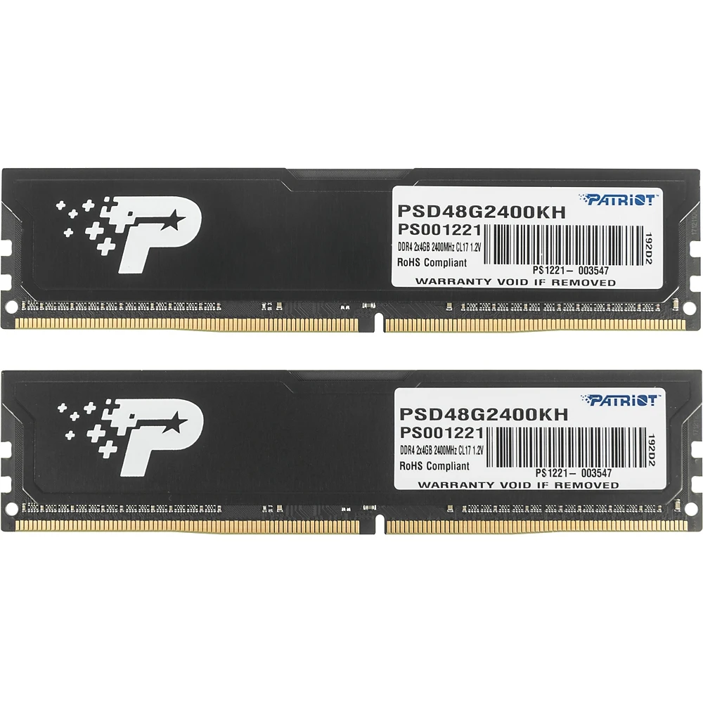Память DDR4 2x4Gb 2400MHz Patriot PSD48G2400KH RTL PC4-19200 CL17 DIMM 288-pin 1.2В