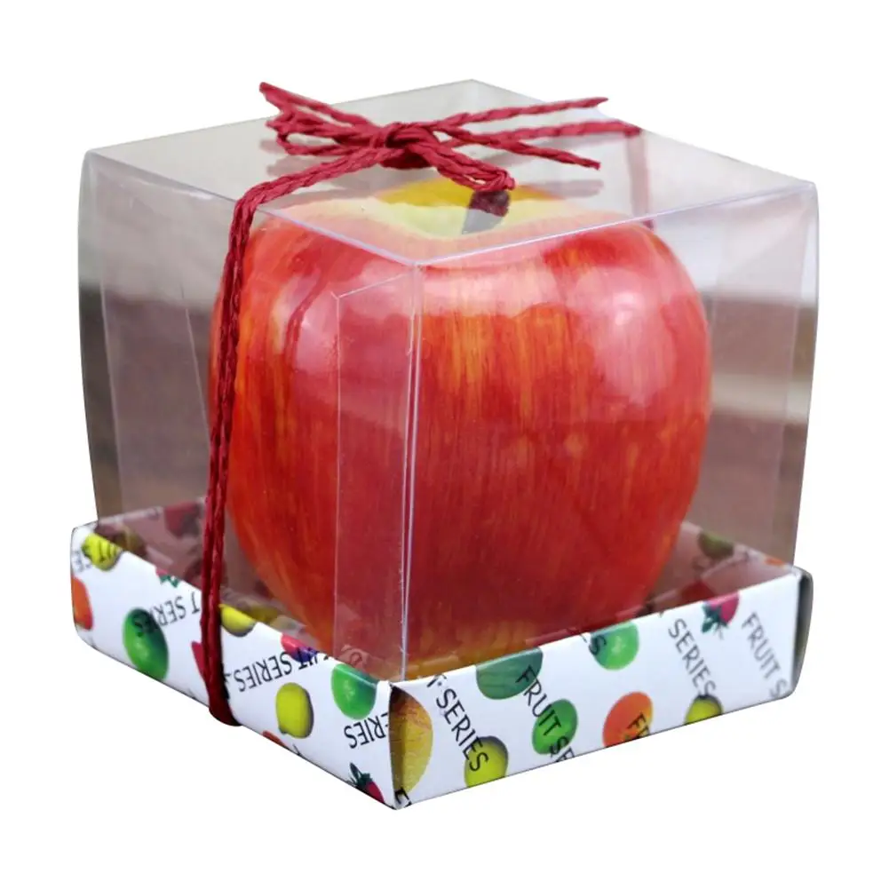 В форме яблока Рождественская свеча инновационное романтическое искусственное яблоко восковая свеча декоративные шары вечерние украшения подарок - Цвет: Red