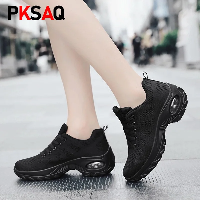 

Autumn Women Flat Platform Shoes Breathable Mesh Casual Shoes Women Lace-up High Quality Ladies Shoes zapatillas mujer