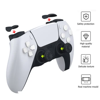 

Trigger Extender Thumb Grips Set for PlayStation 5 Replacement 2 Pairs L2R2 Trigger Extenders & 2 Pairs Thumbstick Cover