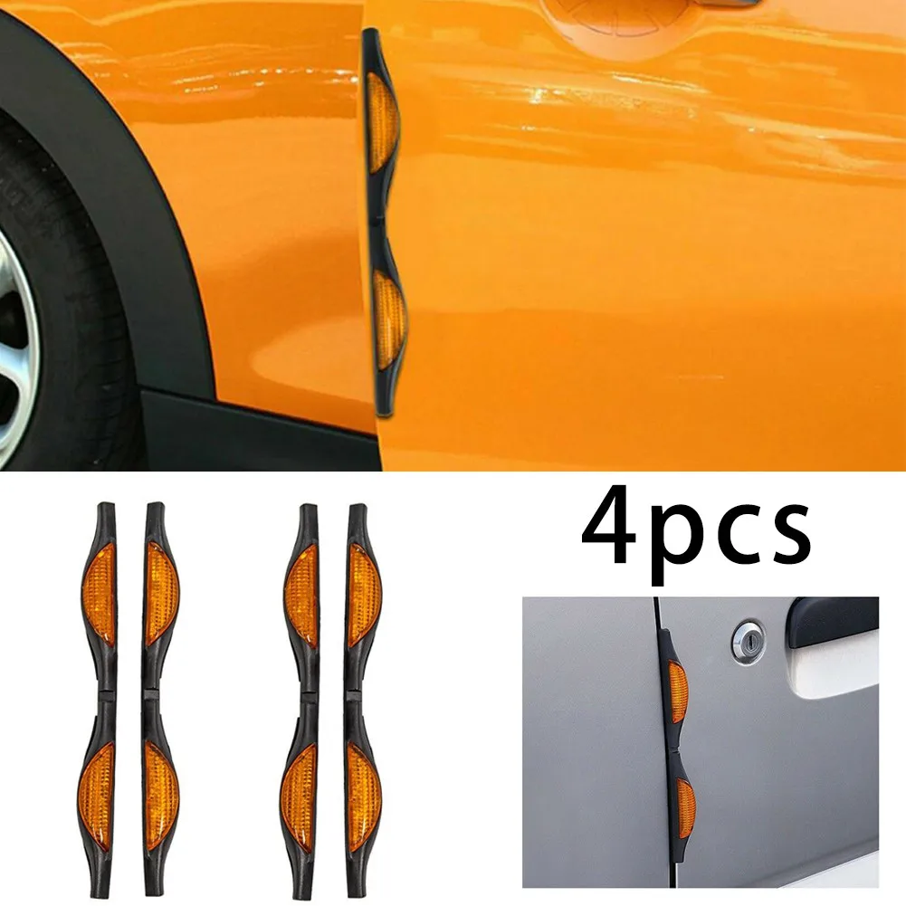 Car Door Protectors Reflectors Door Guards Prevent Scratches Protect Edges Yellow Waterproof Anti-collision Strip 4/2PCS car door edge guards,car door anti collision strip,car door protector,car door edge protector,car door rubber protector