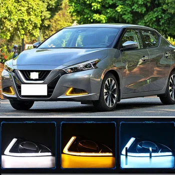 

CAPQX For Nissan Lannia 2016-2018 LED Daytime Running Light Turning Signal Lamp DRL Day Light Front Bumper Fog Light lamp cover