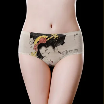 

Geisha Printed Seemless Women's Viscose Medium Waist Briefs Dropship