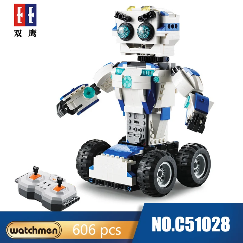

CADA C51018 MOC Building Blocks Sets 606pcs RC Robot 2-IN-1 Mode Transform Remote Control Robots Technic Bricks Toys For Child