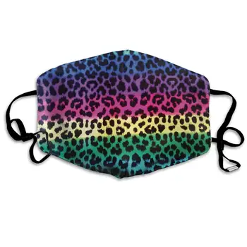 

Colorful Cheetah Leopard Washable Reusable Mask, Cotton Anti Dust Half Face Mouth Mask For Kids Teens Men Women With