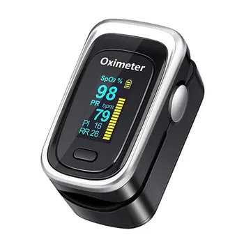 

Finger Pulse Oximeter Blood oxygen saturation monitor respiratory rate with OLED Screen Alarm and Auto-Off Function