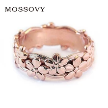Mossovy розовое золото маленькое солнце обручальное кольцо с цветком для Женская мода популярные сплавы обручальные кольца для Для женщин ювелирные изделия Anillos