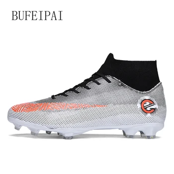 

BUFEIPAI Men's Sports High-Top Splint Football Shoes Football Team Turf Men's Sports High-Top Splint Football Shoes