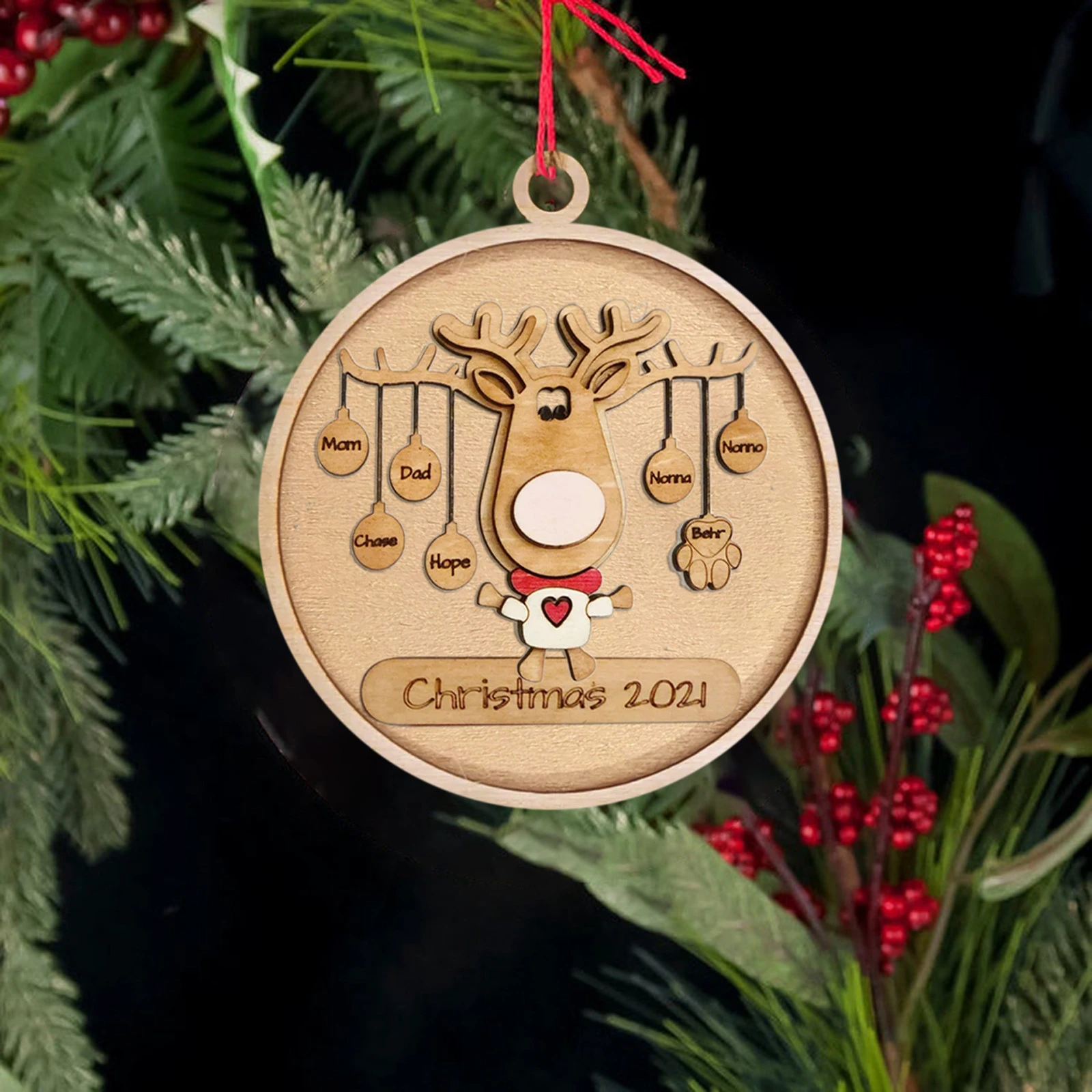 2022 Chase Christmas Ornament Diy Name Personalized 2022 Christmas Ornament Wooden Ornaments For Home  Navidad Card Holiday Christmas Tree Pendant 2021|Pendant & Drop Ornaments|  - Aliexpress