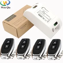 433mhz rf universal sem fio ac 110v 220v 10amp 2200w 1ch relé receptor e controle remoto interruptor de iluminação para lâmpada dispositivo
