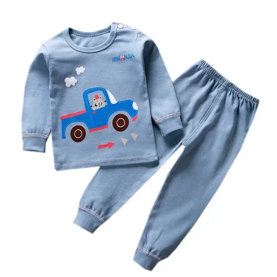 Детские пижамные комплекты с героями мультфильмов хлопковый костюм для сна для мальчиков теплые детские пижамы для девочек топы с длинными рукавами+ штаны, комплект из 2 предметов, одежда для детей - Цвет: 029-Bigs