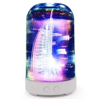 

New Product 3D Glass Fragrance Machine Spray Room Base Pattern Fragrance Humidifier Home Nebulizing Diffuser Electric