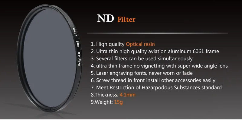 KnightX FLD UV CPL ND Star Filter polarizer red Camera Lens gnd Filter For canon eos sony nikon 49 52 55 58 62 67 72 77 mm color