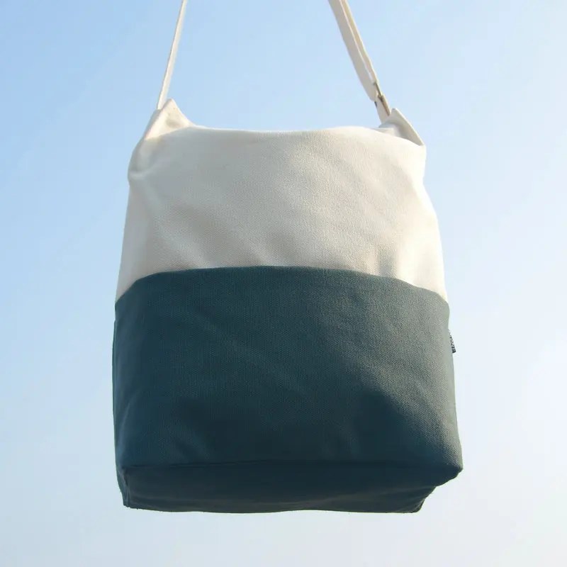 

Ougger Large Shoulder Bags Women Messenger Bags Summer Gray Canvas Simple Literary Fresh Style Satchels Bag with Zipper