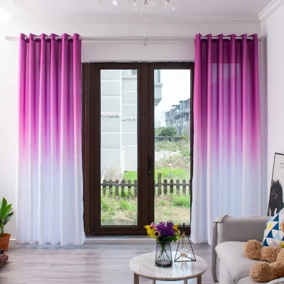 ZISIZ оконные 3d градиентные затемненные занавески современные домашние полиэфирные занавески s для гостиной спальни обработанные занавески - Цвет: purple
