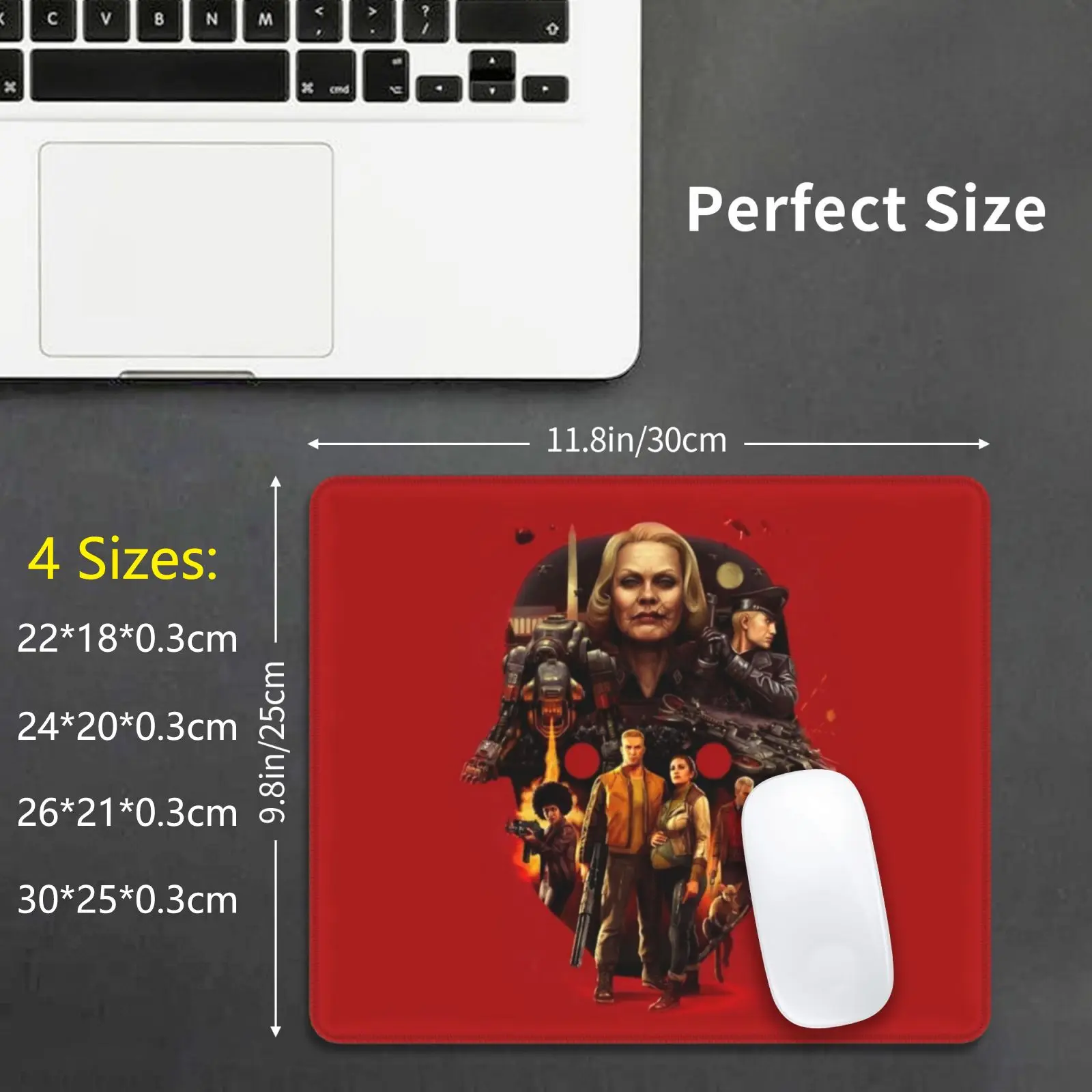 Wolfenstein 2 : Elite Soldat Shape Collage Mouse Pad Cuscino Con Stampa Fai Da Te Wolfenstein 2 New Colossus Machinegames