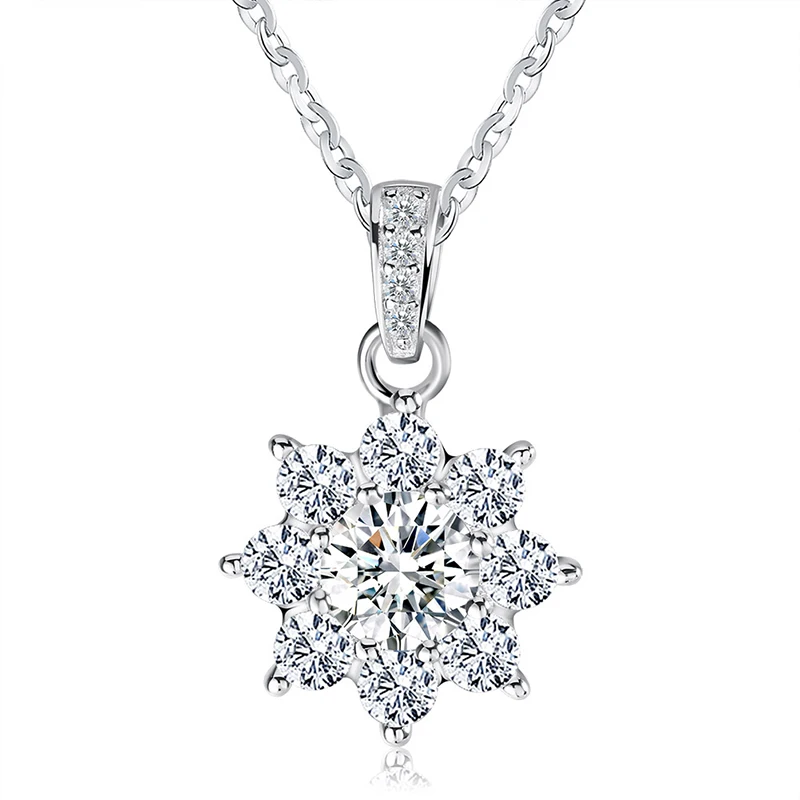 ORSA JEWELS подлинное серебряное ожерелье с подвеской в виде снежинок для мужчин/женщин 925 пробы Серебряное ожерелье ювелирное изделие подарок для влюбленных SN07 - Цвет камня: SN44
