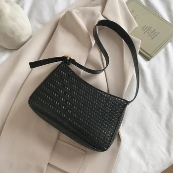 

Women Fashion Bags Femal Handbas 2020 Ins Popular Bag Knitting Print Grain Shoulder Tote Bag Ladies Travel Handbag